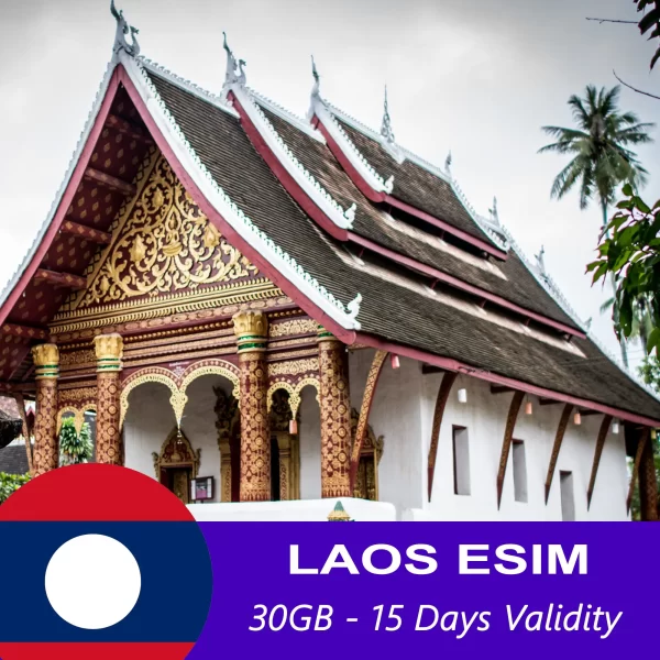 Laos eSIM Travel 30GB For 15 Days